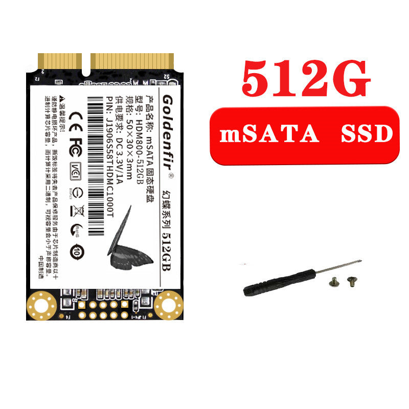 **Genuine 512GB Solid State Drive**
Universal SSD designed for both desktop and notebook computers, featuring a compact mini SATA interface.